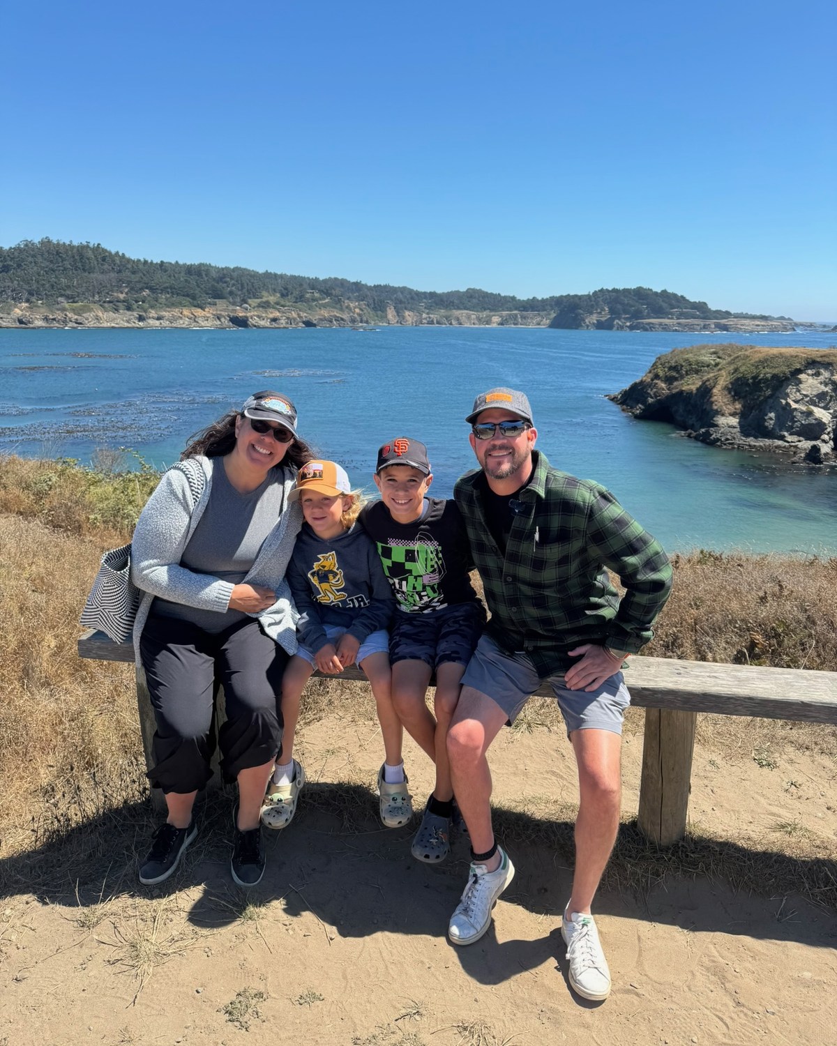 The Stone family at Mendocino Cove in August 2024