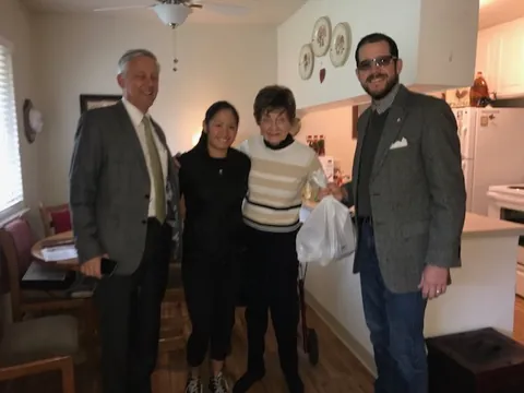 Randall Stone joining Chico Meals on Wheels Executive Director Eric Moxon on a home-delivery visit, March 26, 2019