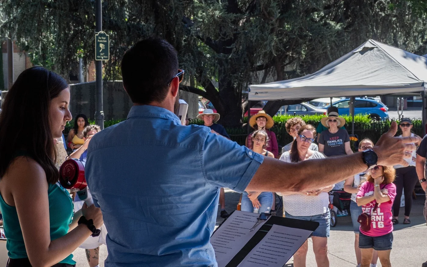 Randall Stone at a Keep Families Together rally
