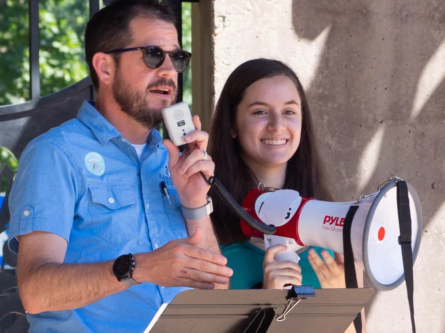 Randall Stone speaking at the Chico Families Belong Together rally on June 30, 2018