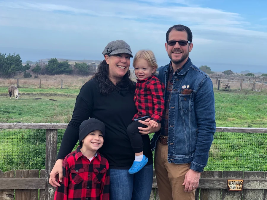 The Stone family together on the Northern California coast