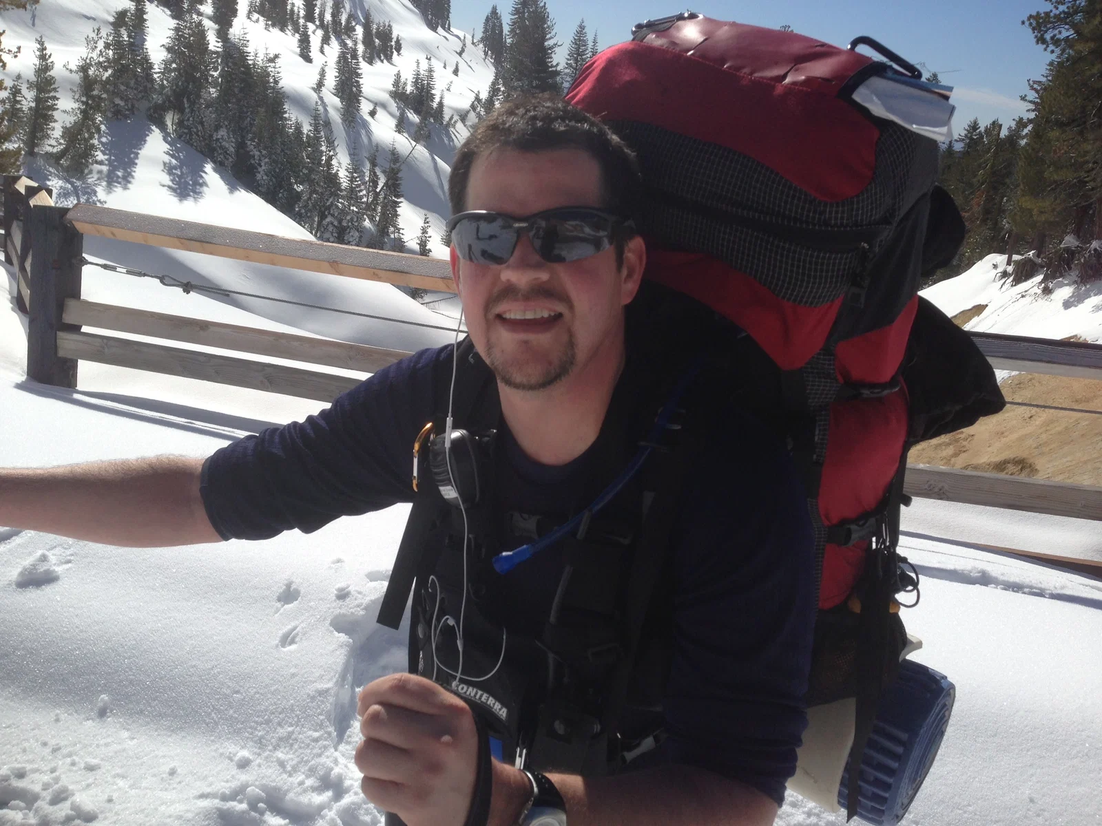 Randall Stone backpacking in snow in the mountains